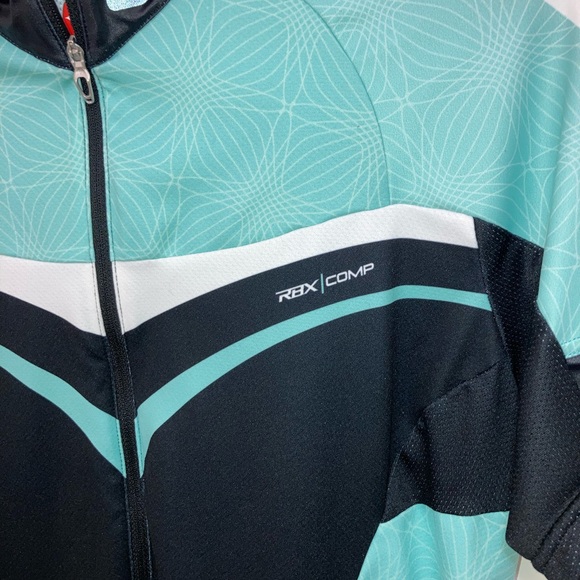 Cycling Shirt by Specialized RBX Comp Black and Aqua, deflect UV, Semi form fit - Picture 3 of 16